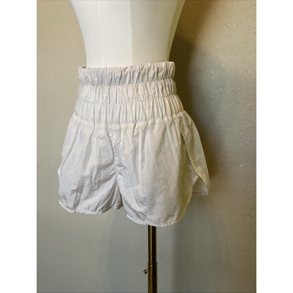 Free People Pants - FP Movement, White, The Way Home Shorts, High Waisted, Elastic Band, Size: Small